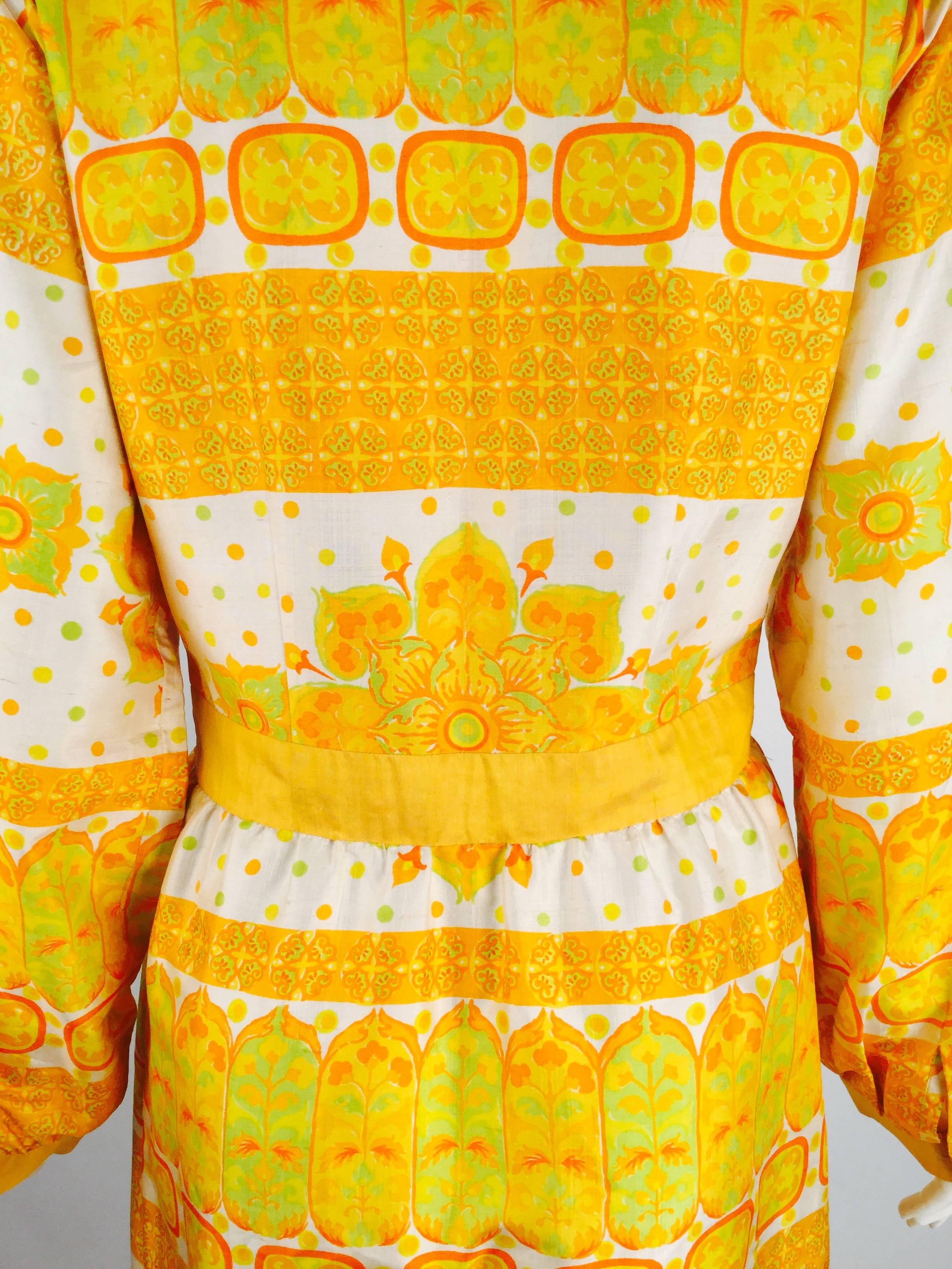 Jim Thompson Golden Yellow Thai Silk Dress, 1960s  In Excellent Condition In Houston, TX