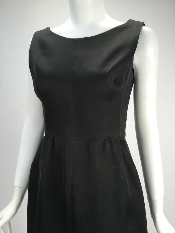 1960s Balenciaga Black Silk Couture Cocktail Dress For Sale at 1stdibs