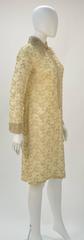 1960s Valentina LTD Cream Beaded Long Sleeve Cocktail Dress