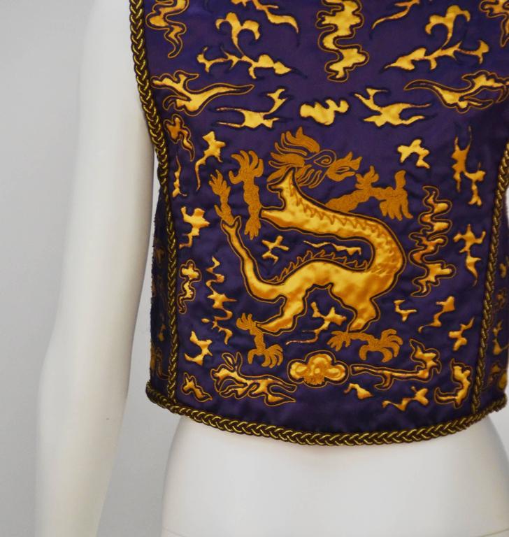Yves Saint Laurent Rive Gauche Dragon Print Vest, 1960s For Sale at ...