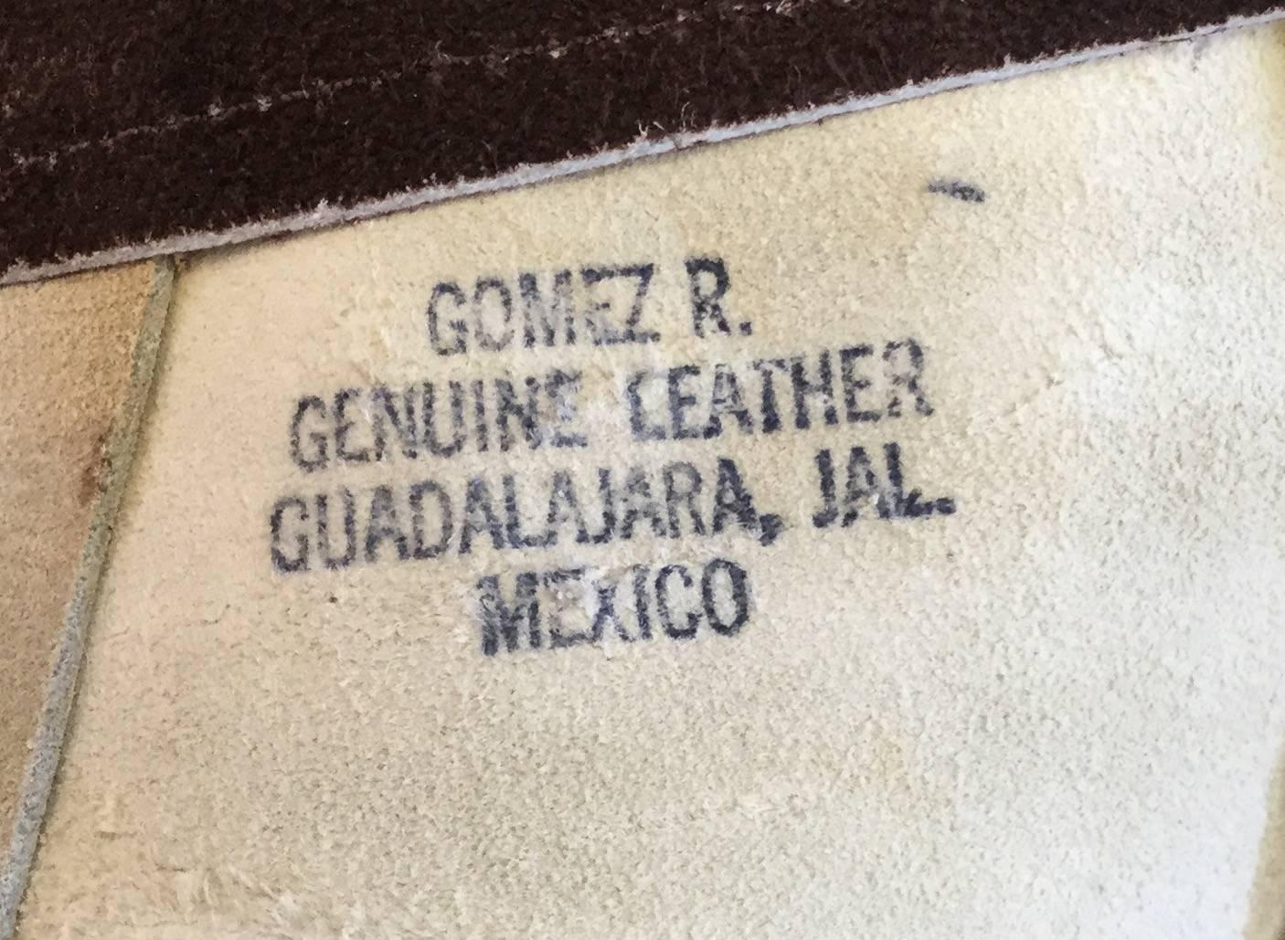 Hand Drawn Suede Mexican Poncho, 1970s 1