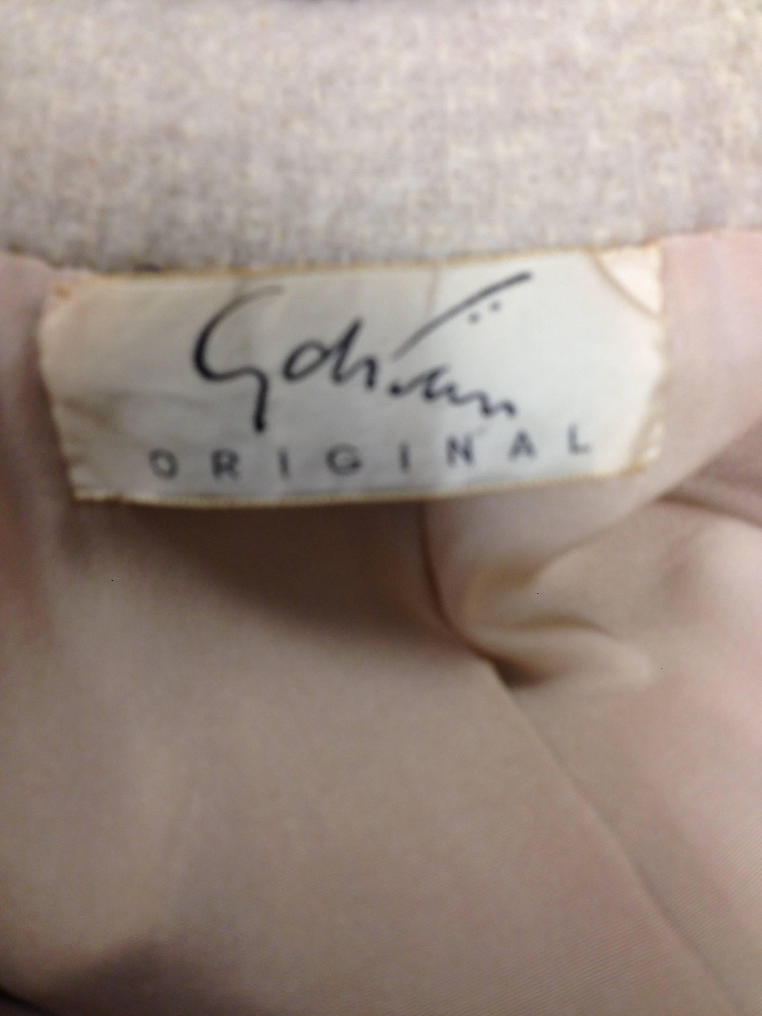 Beige 1940s Gilbert Adrian Light Tan Wool Coat For Sale