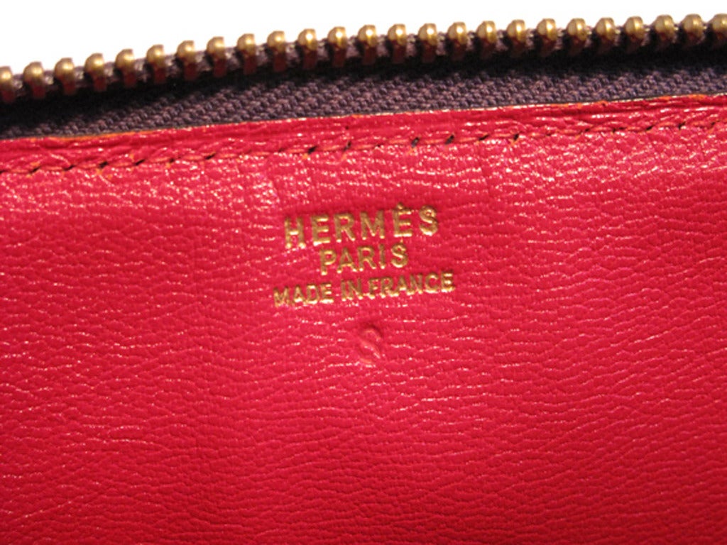 Hermes Vintage Navy and Red Courchevel Macpherson Bolide Bag 3