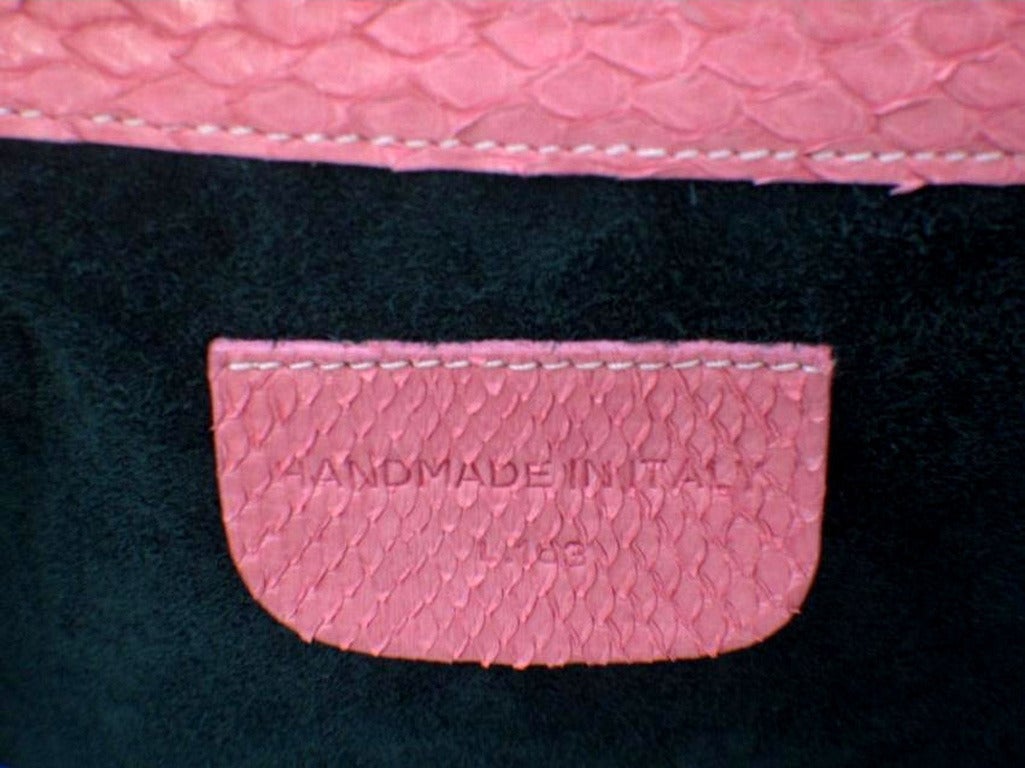 Barry Kieselstein-cord Pink Snakeskin Handbag 4