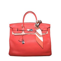 Authentic Hermes Bougainvillea Clemence 40cm Birkin Bag- Rare