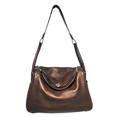 Hermes Chocolate Brown 34cm Swift Lindy Bag