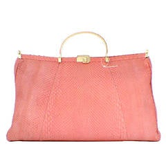 Barry Kieselstein-cord Pink Snakeskin Handbag