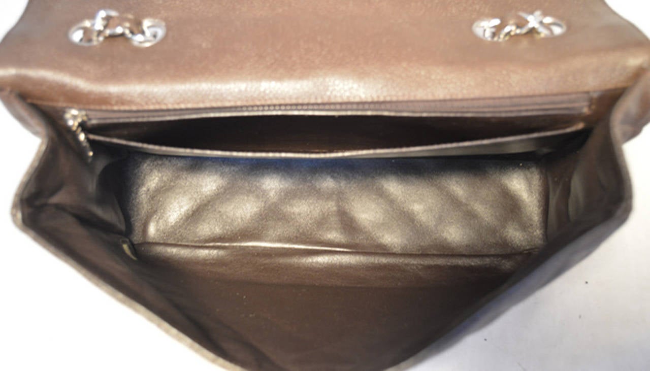 Chanel Brown Caviar Relaxed Jumbo Classic Flap Shoulder Bag In Excellent Condition In Philadelphia, PA