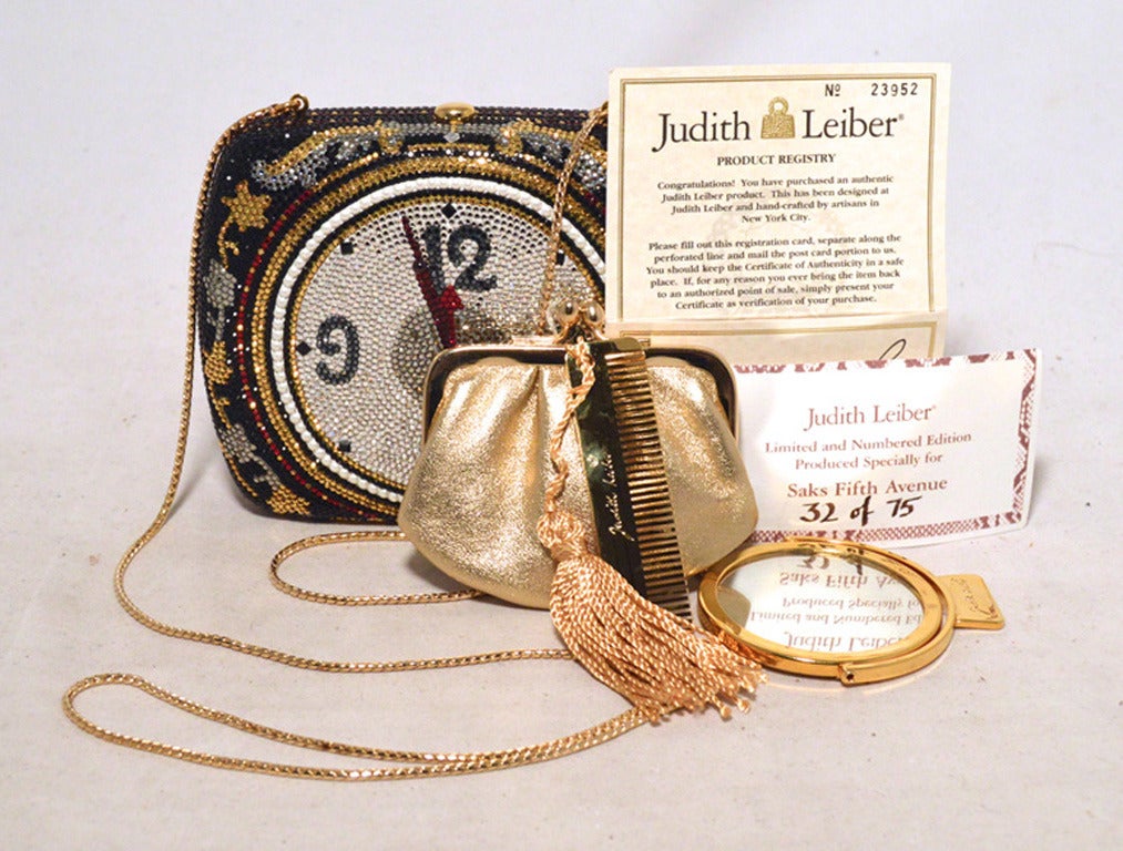 Women's Judith Leiber Swarovski Crystal Clock Millennial Minaudiere