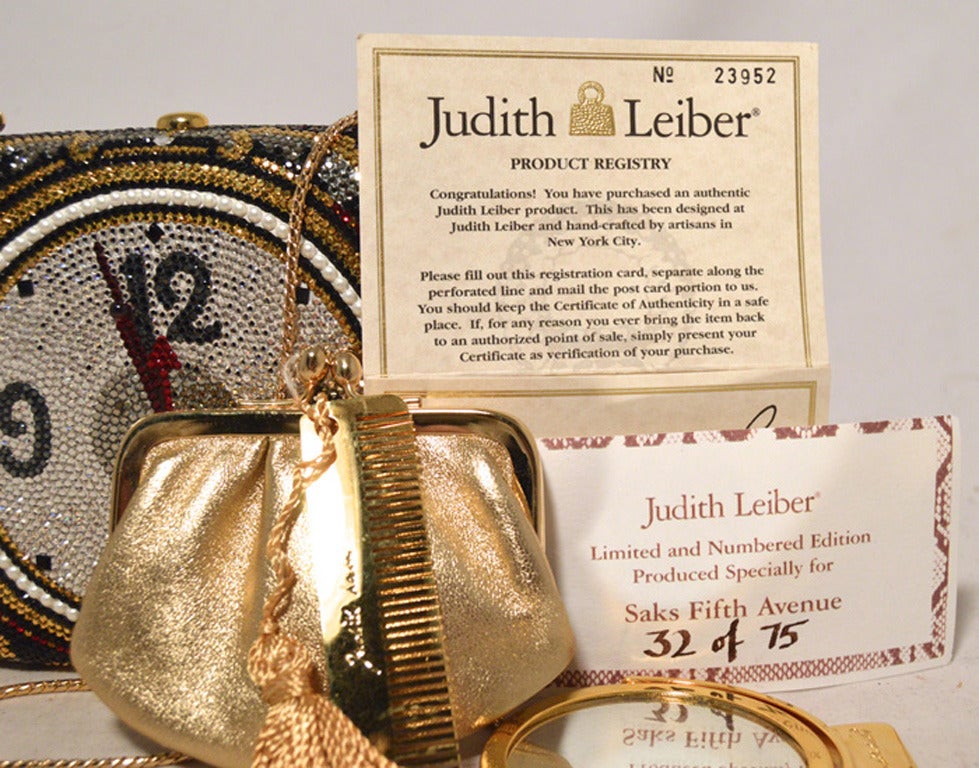 Judith Leiber Swarovski Crystal Clock Millennial Minaudiere 1