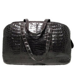 Nancy Gonzalez Black Crocodile Travel Bag Tote 2