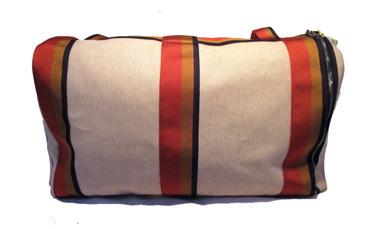 hermes canvas double shoulder bag
