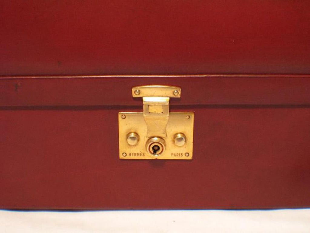 Brown Hermes Vintage Rouge Sac Mallette Handbag