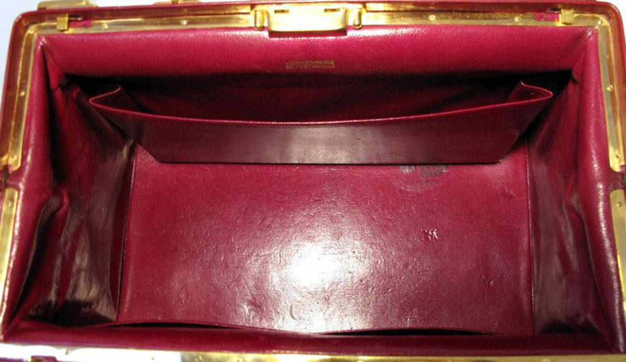 Women's Hermes Vintage Rouge Sac Mallette Handbag