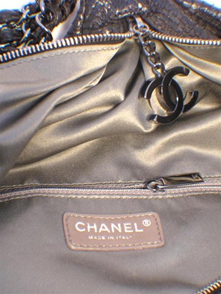 Chanel Black Python Hobo Shoulder Satchel Bag 4