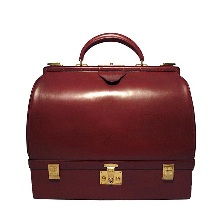 Hermes Vintage Rouge Sac Mallette Handbag