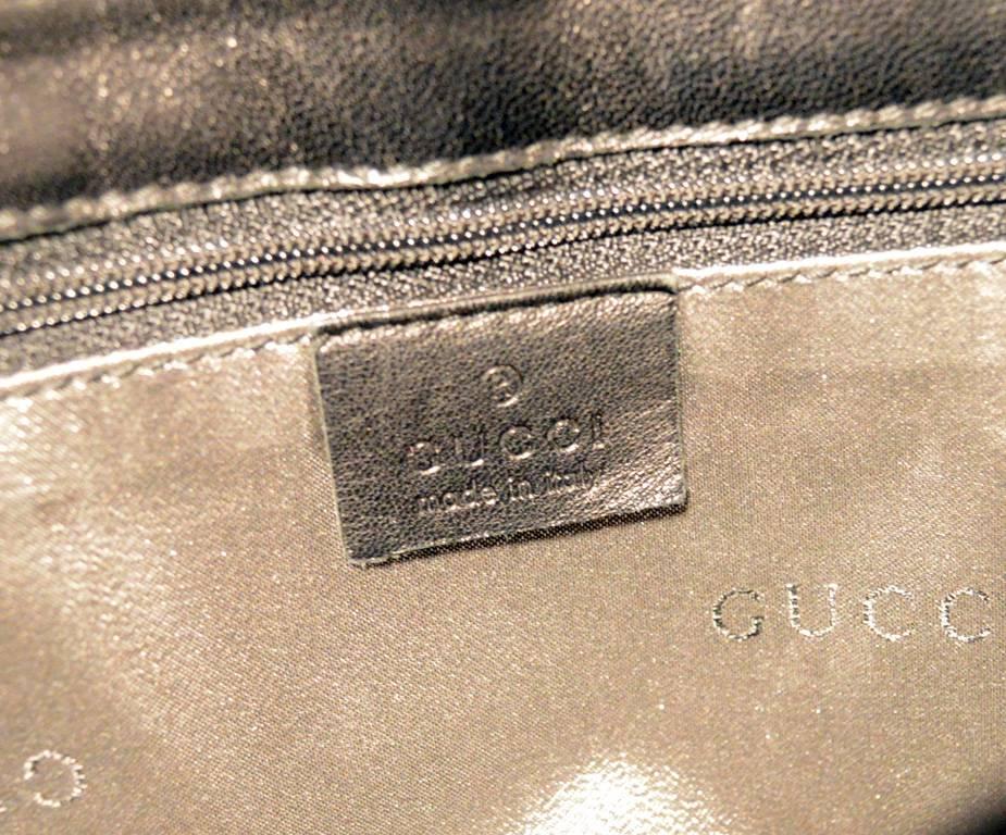 Gucci Iridescent Filagree Patterned Black Pony Hair Baguette 5