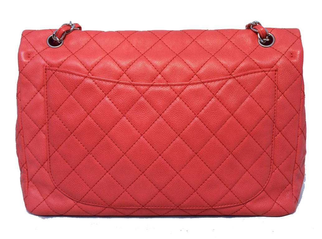 GORGEOUS CHANEL dark pink jumbo classic flap in excellent condition.  Dark pink 