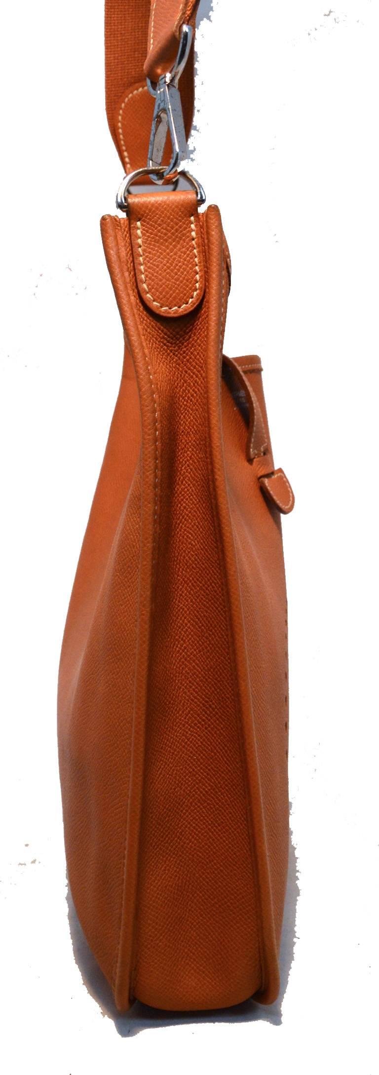 Brown Hermes Natural Tan Epsom Leather Evelyn I PM Shoulder Bag
