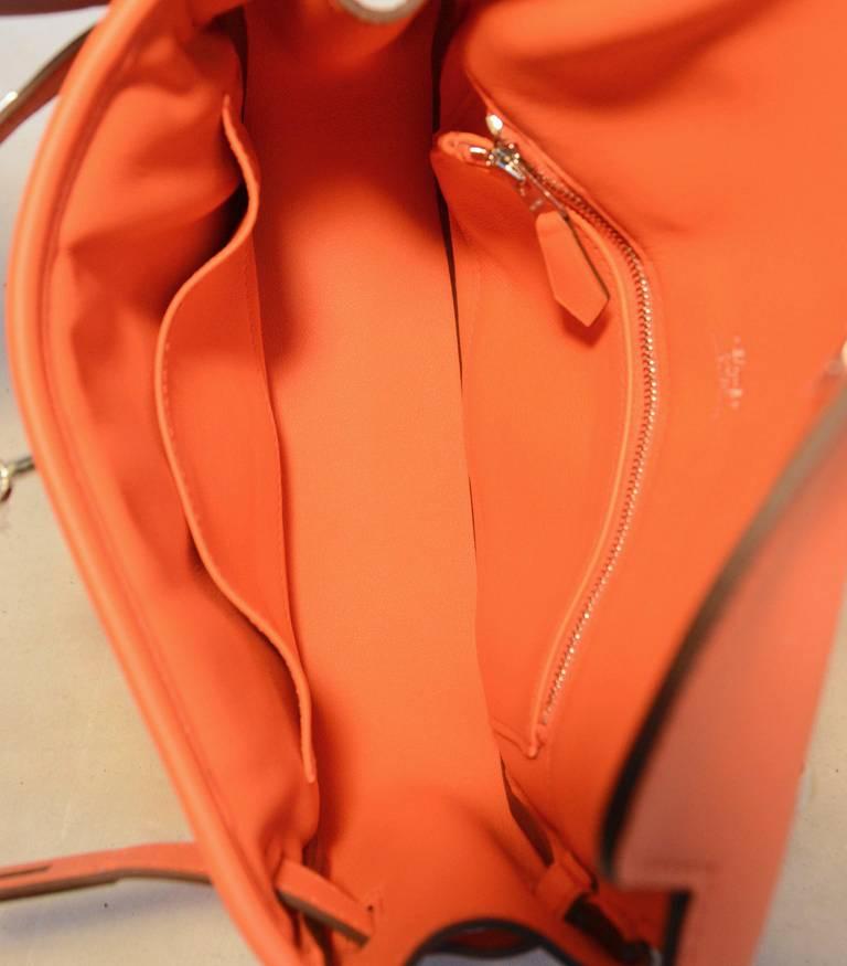 Hermes Orange Suede and Swift Leather Berline Bag-RARE 2