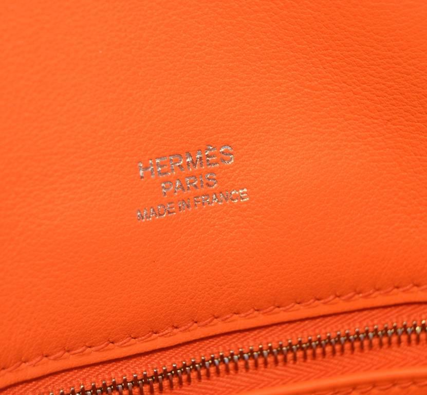 Hermes Orange Suede and Swift Leather Berline Bag-RARE 4