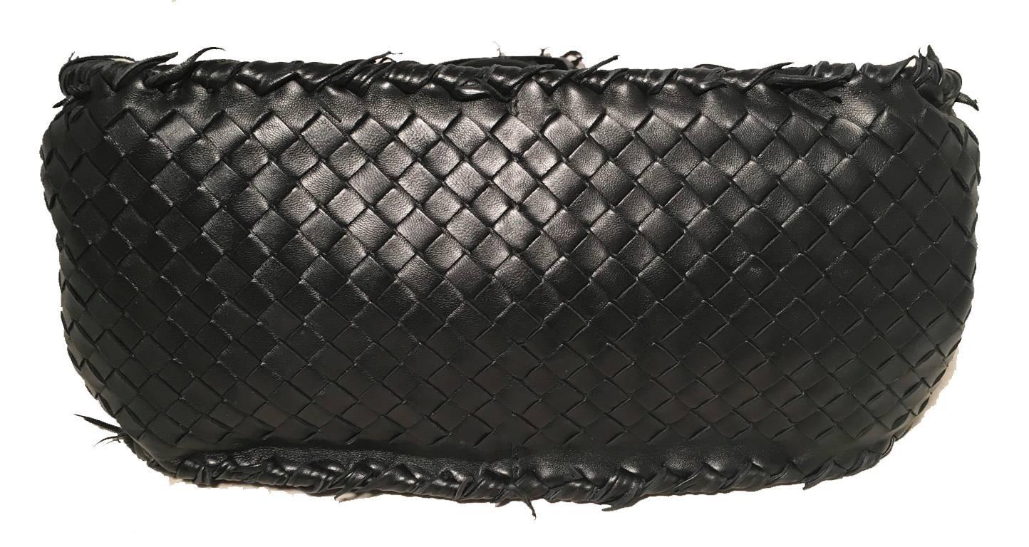 Bottega Veneta Black Leather Fringe Edge Handbag 2