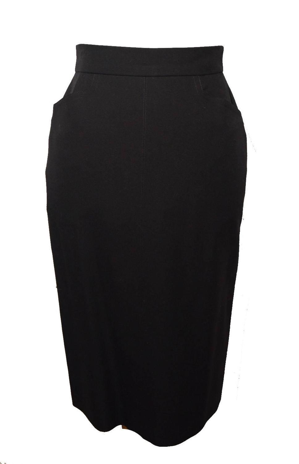 Hermes Vintage Black Wool Skirt Suit 1990's For Sale at 1stdibs