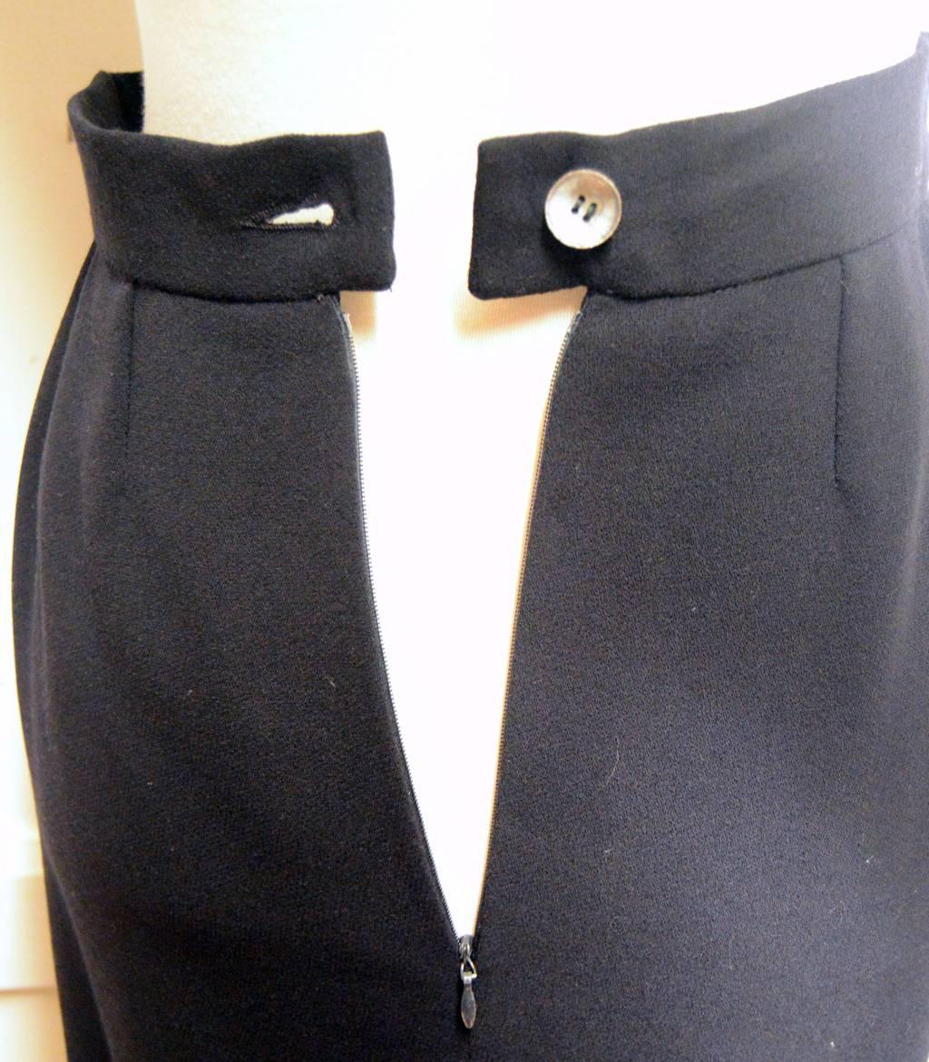 Hermes Vintage Navy Blue Wool Skirt Suit 1990's 4