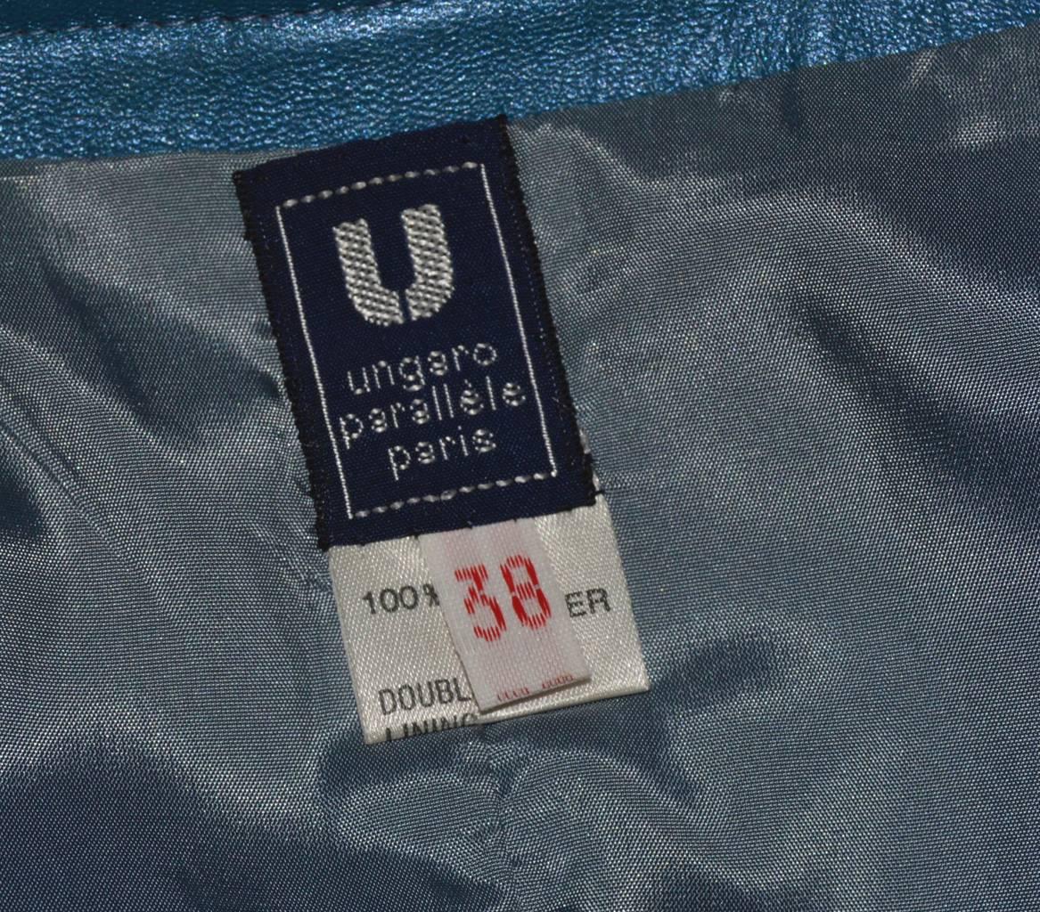 Women's Ungaro Vintage Blue Leather Vest Size 38