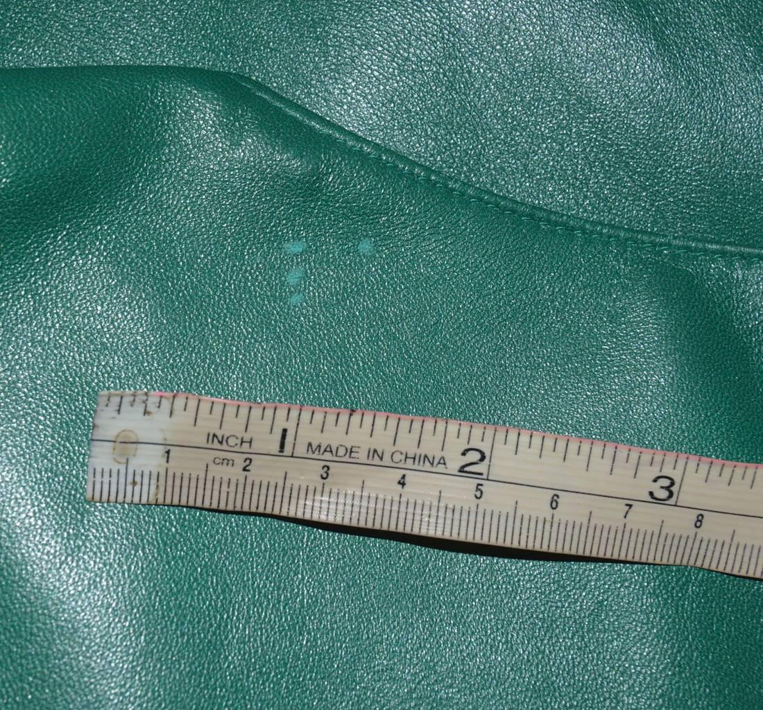 Ungaro Vintage Green Leather Wrap Dress Size 14 c1990s 1