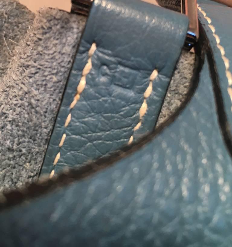 Hermes Blue Jean Clemence Leather Picotin PM Bag 2