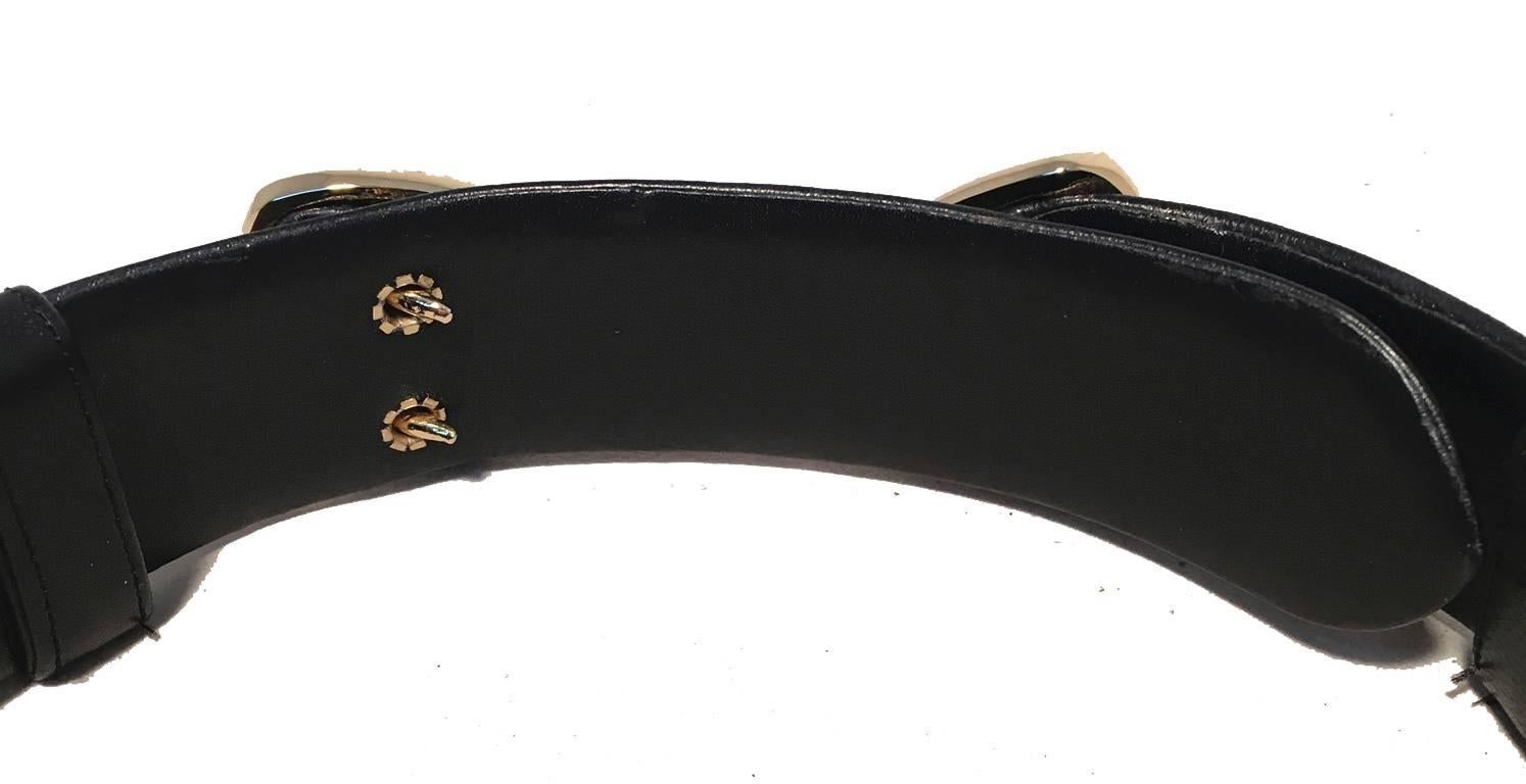 Judith Leiber Vintage Black Leather Belt with Swarovski Crystal Bow In Excellent Condition In Philadelphia, PA