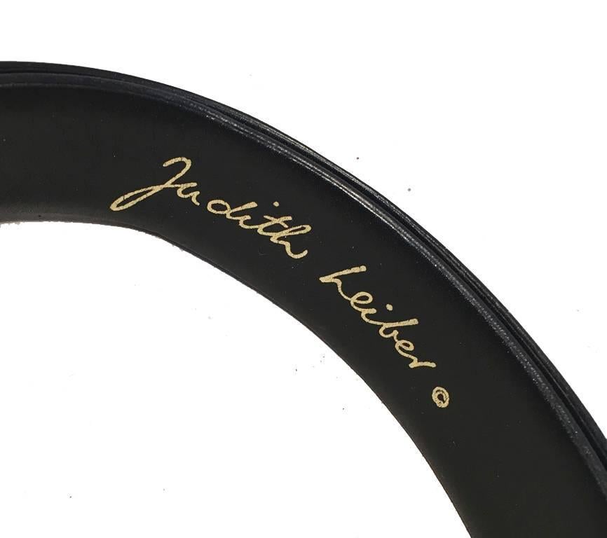 Judith Leiber Vintage Black Leather Belt with Swarovski Crystal Bow 1