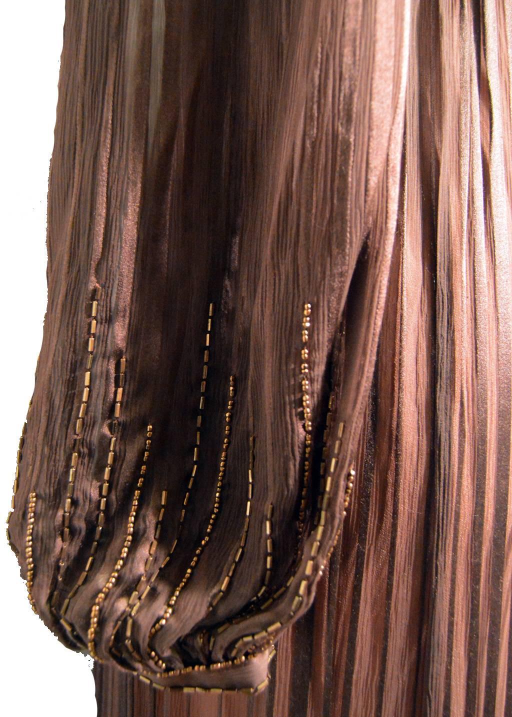 Alfred Bosand Vintage 1960s Beaded Silk Chiffon Overlay Gown with Shawl 4