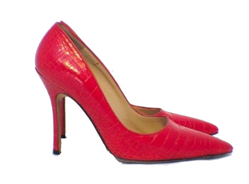 manolo blahnik alligator pumps