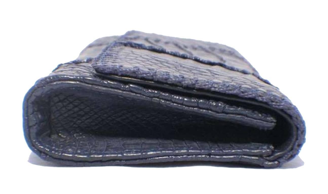 Carlos Falchi Blaue Krokodil-Patchwork-Clutch (Grau) im Angebot