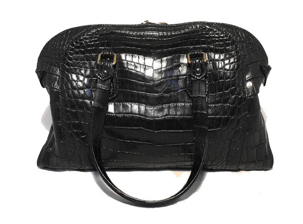 Gorgeous Zagliani Genuine Black Alligator Handbag 1