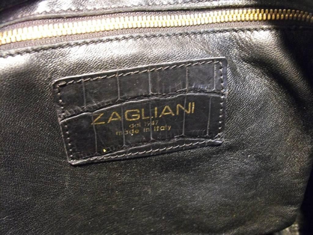 Gorgeous Zagliani Genuine Black Alligator Handbag 3