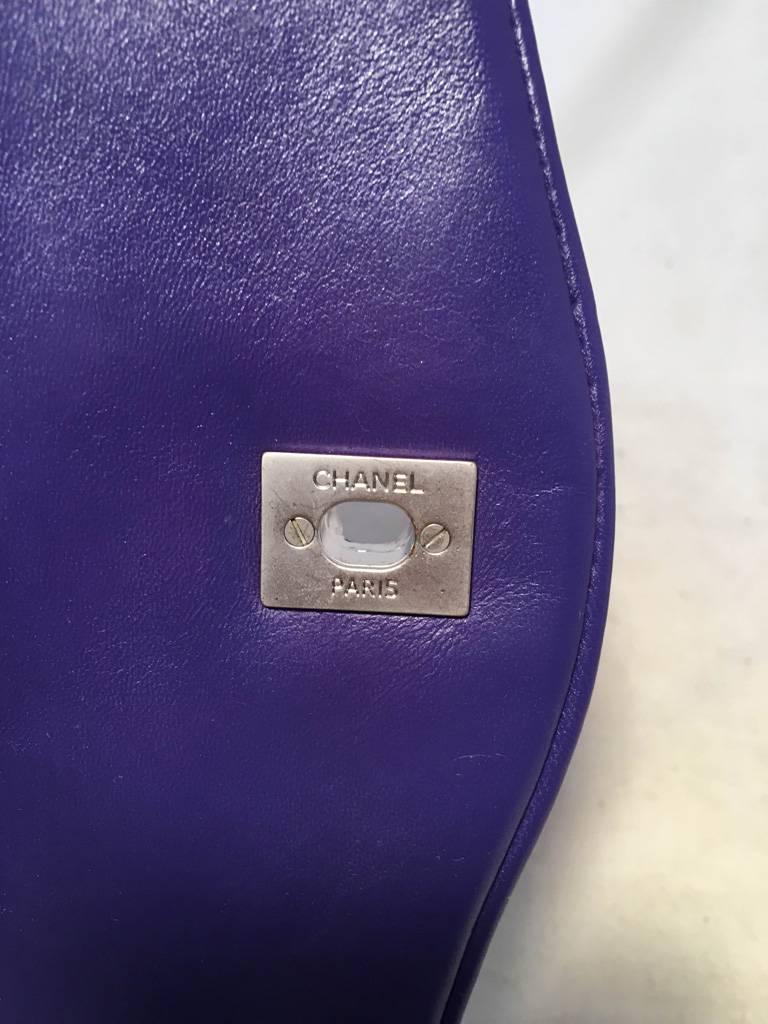 Chanel Purple Lambskin Leather Lion's Head Classic Flap Shoulder Bag 1