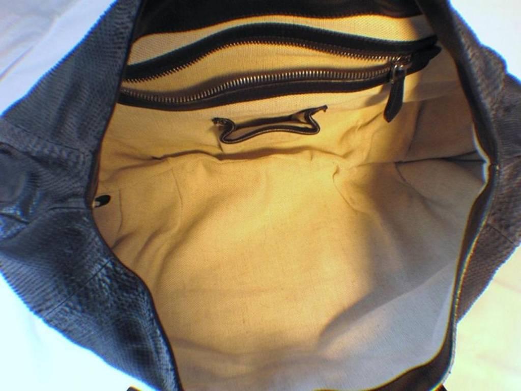 Jil Sander Black Python Snakeskin Shoulder Bag Tote For Sale 4
