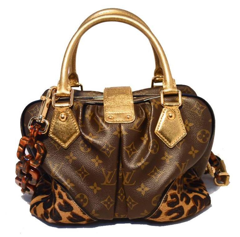 RARE Limited Edition Louis Vuitton Monogram and Leopard Pony Hair Adele Bag at 1stdibs