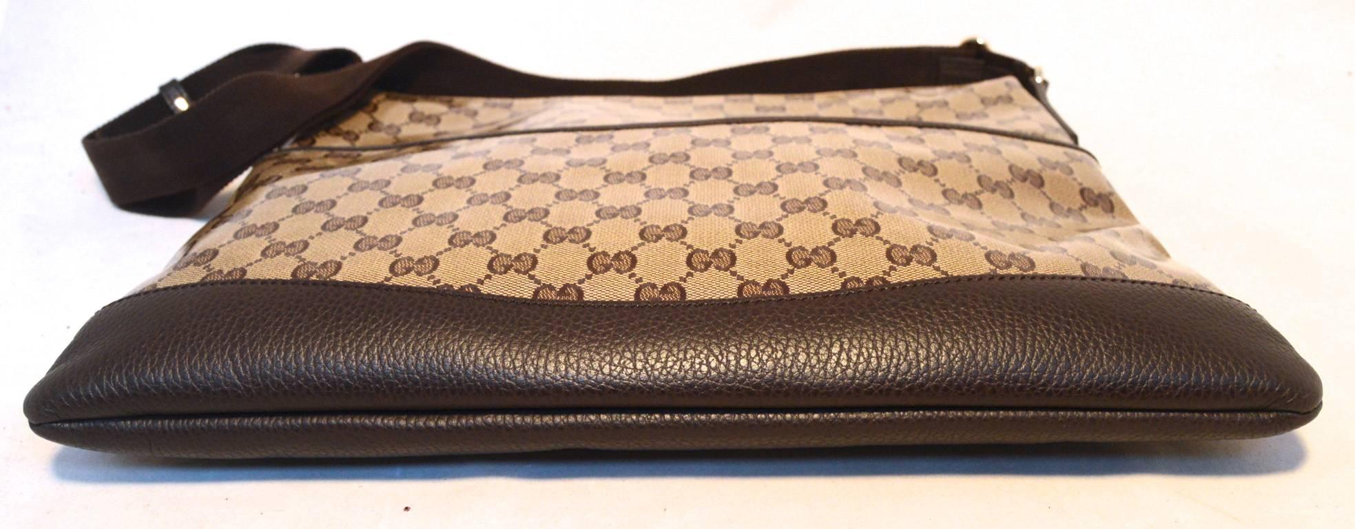 Gucci Coated Monogram Canvas and Leather Trim Shoulder Bag 1