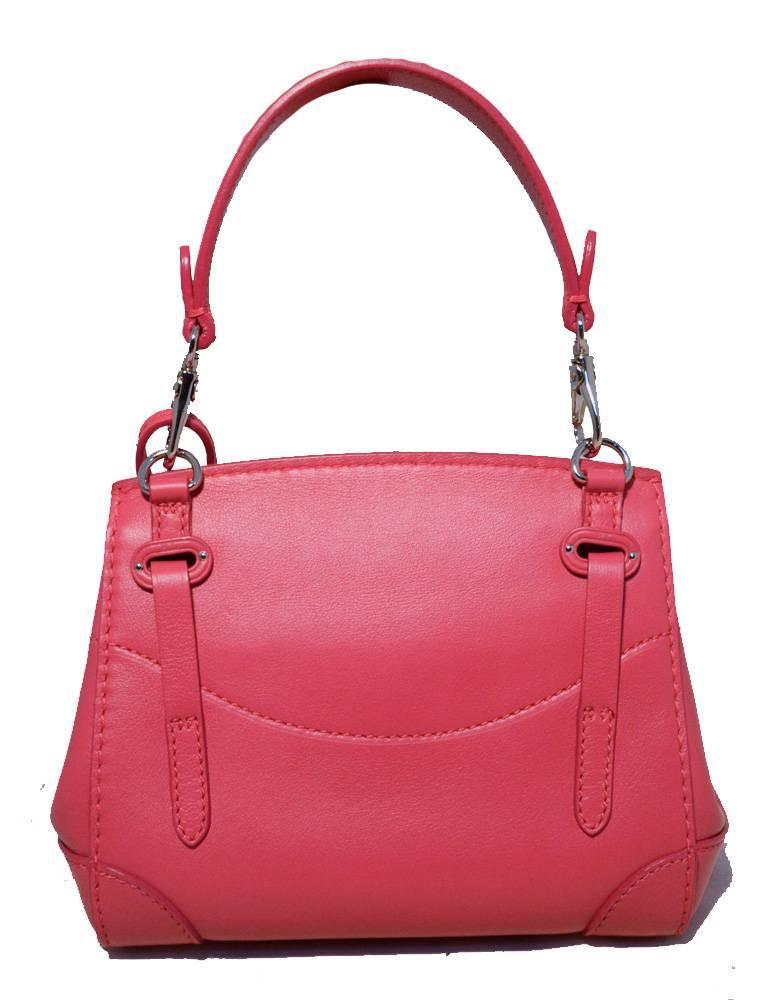 Ralph Lauren Hot Pink Leather Mini Ricky Bag with Strap and Cards For Sale at 1stdibs