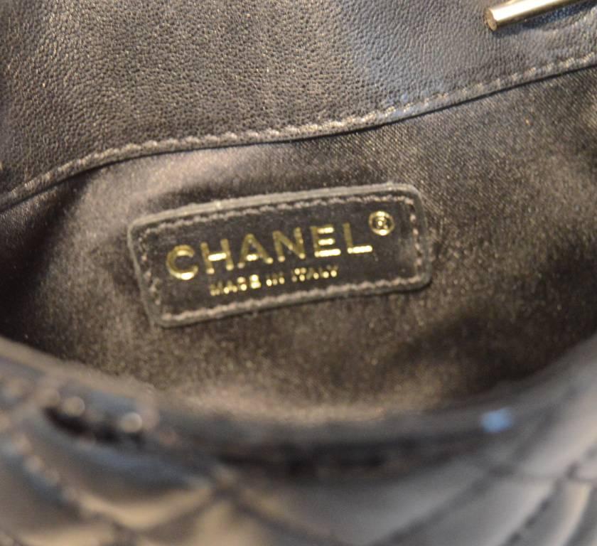 Chanel Black Patent Leather Classic and Lace Pouch Shoulder Bag 1