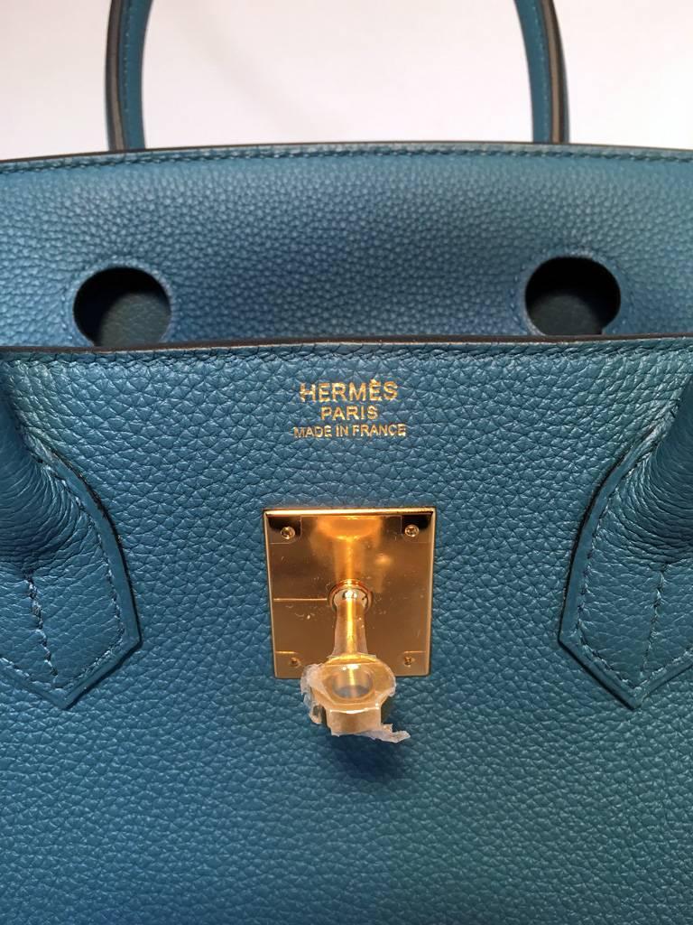NEW 2016 Hermes Colvert Blue 30cm Togo Birkin Bag New Color 2