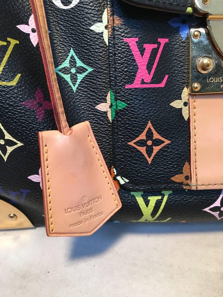 Louis Vuitton Limited Edition Black Monogram Murkami Speedy Bag In Excellent Condition In Philadelphia, PA