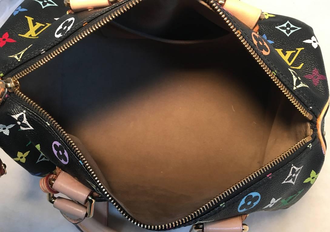 Women's Louis Vuitton Limited Edition Black Monogram Murkami Speedy Bag