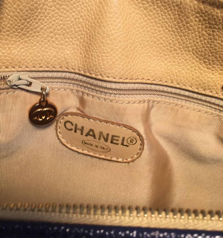 Women's Chanel Royal Blue Caviar Leather Shoulder Bag Tote