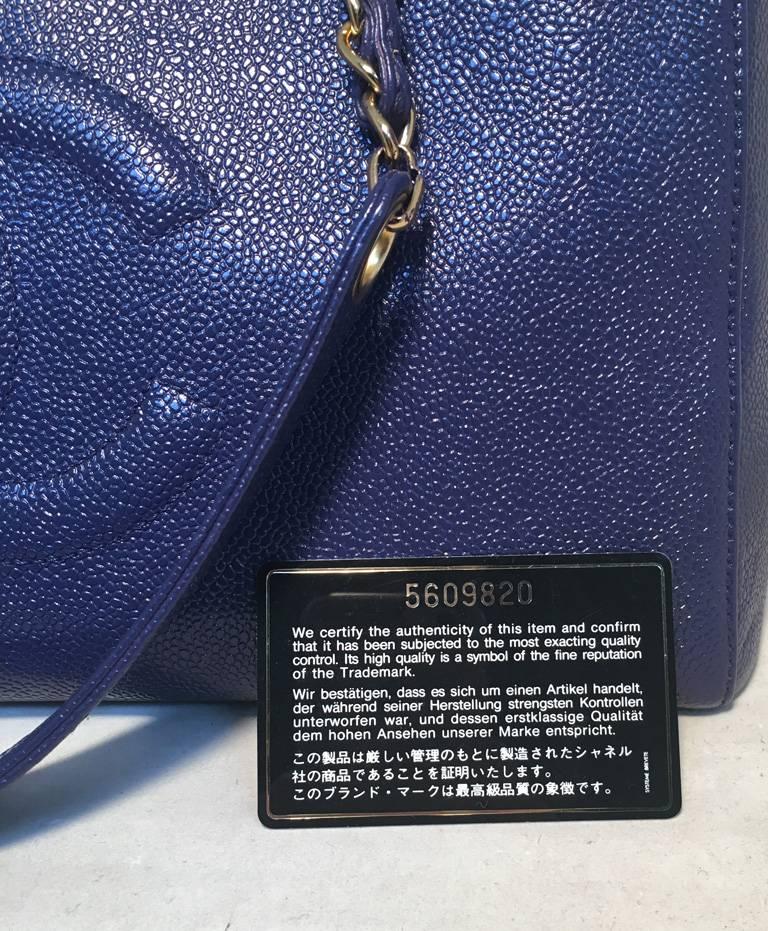 Chanel Royal Blue Caviar Leather Shoulder Bag Tote 3