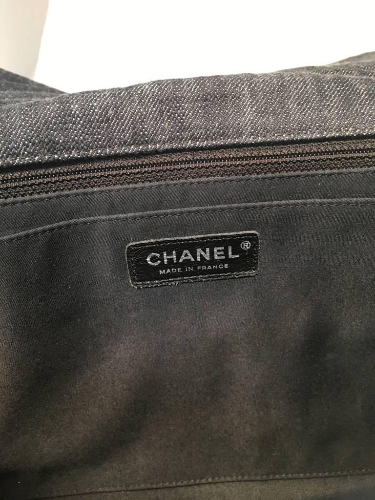 Chanel Patchwork Denim Tweed and Leather Jumbo Classic Flap Shoulder Bag 2